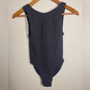 UO Out From Under Black Ribbed Body Suit Small